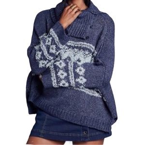 Free People Ragner Fairisle Cowl Neck Sweater